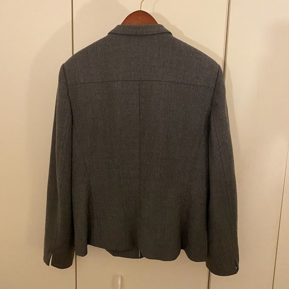 Talbots Italian Wool Women's Gray Jacket Size 14 (Large) Zipper Made in Thailand - Picture 5 of 7